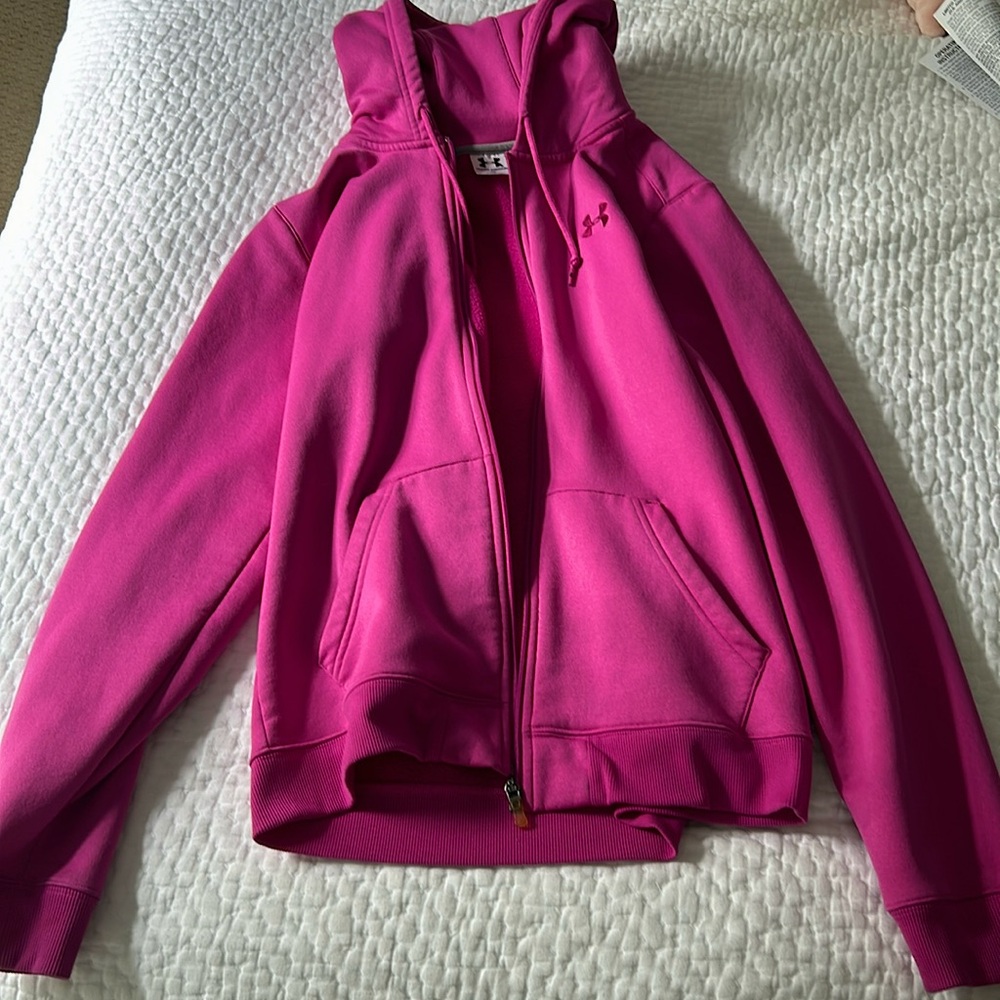 Hot pink athletic zip up jacket - Under Armour - size M